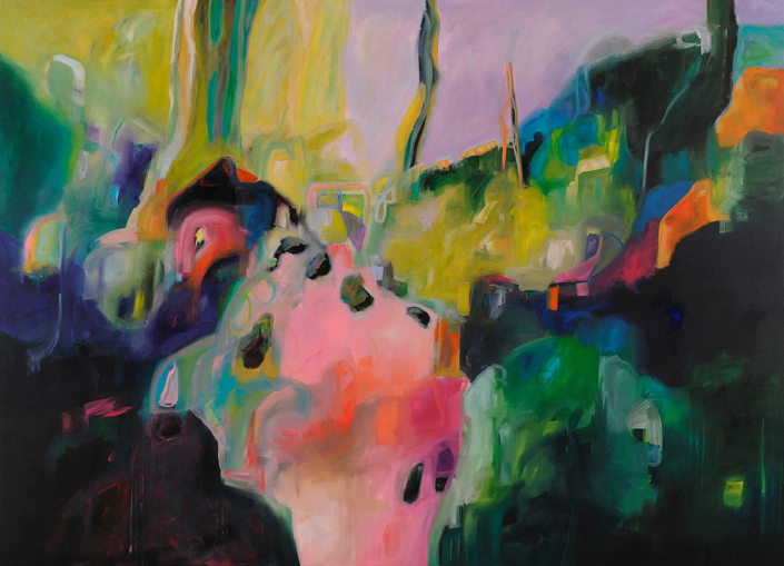 Hilltop Hideaway 2mx2.7m acrylic on canvas