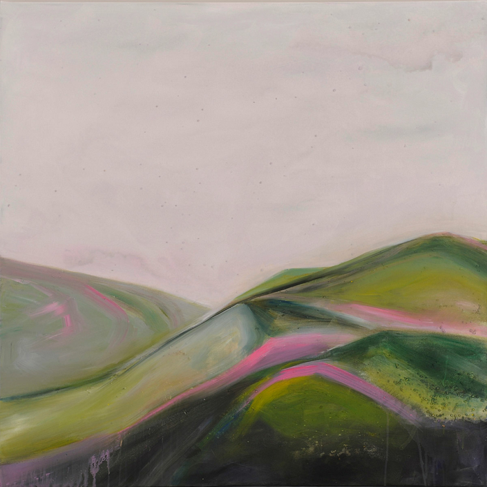 Dancing in the Dolomites No.2 2017, acrylic and mixed media on canvas, 100 x 100cm