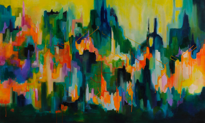 Urban Fringe 90x150cm acrylic on canvas