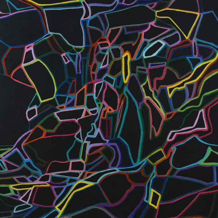 Fragmented Elevations 2017, acrylic and mixed media on canvas, 198 x 152cm